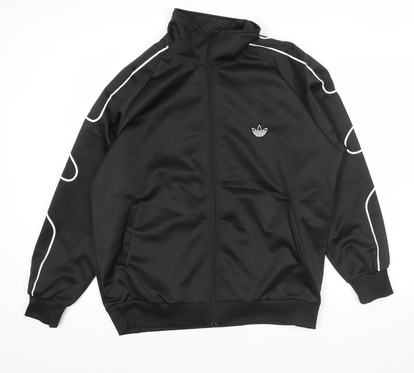 Adidas Mens Black XL Track Jacket Sports Full Zip Activewear