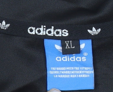 Adidas Mens Black XL Track Jacket Sports Full Zip Activewear