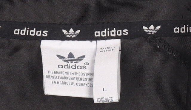 Adidas Mens Black L Track Jacket Full Zip Sportswear