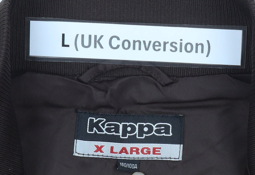 Kappa Men’s Brown Bomber Jacket L Tanzania Embroidered Sportswear