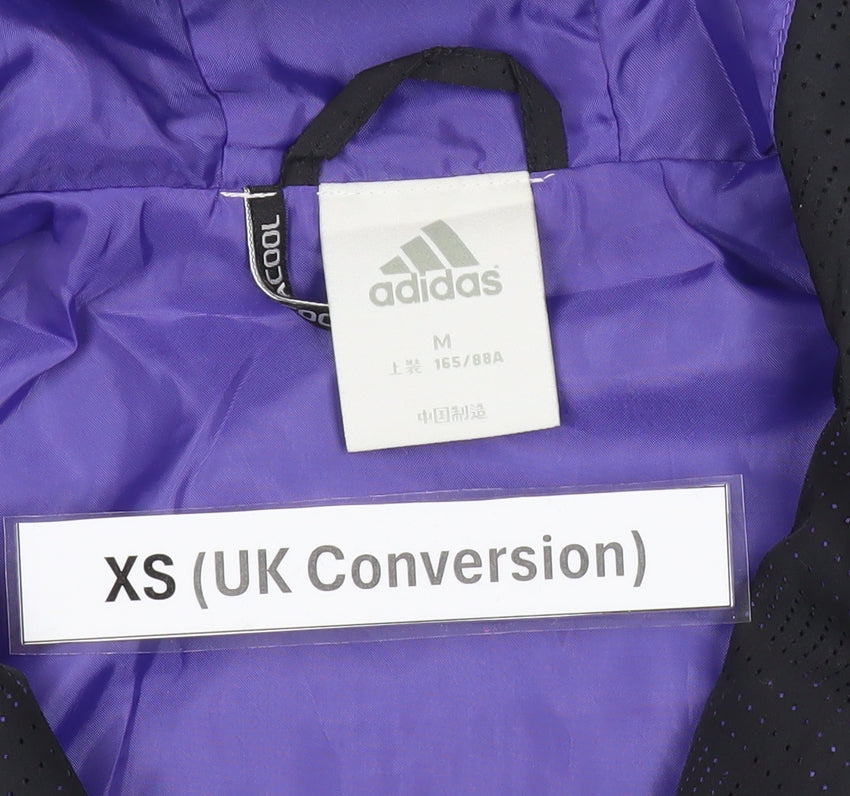 Adidas Mens Black XS Windbreaker Sports Jacket Hooded Lightweight