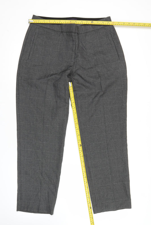 Marks and Spencer Womens Grey Check Dress Pants Size 12 Workwear Business Trousers