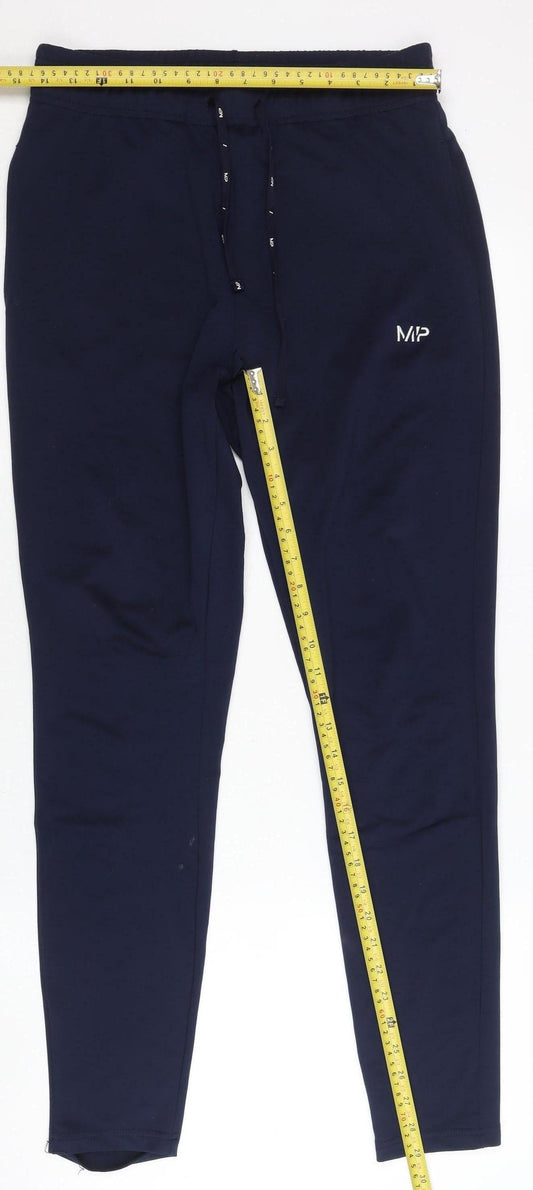 MP Men’s Blue Jogger Trousers Size S Slim Fit Polyester Gym
