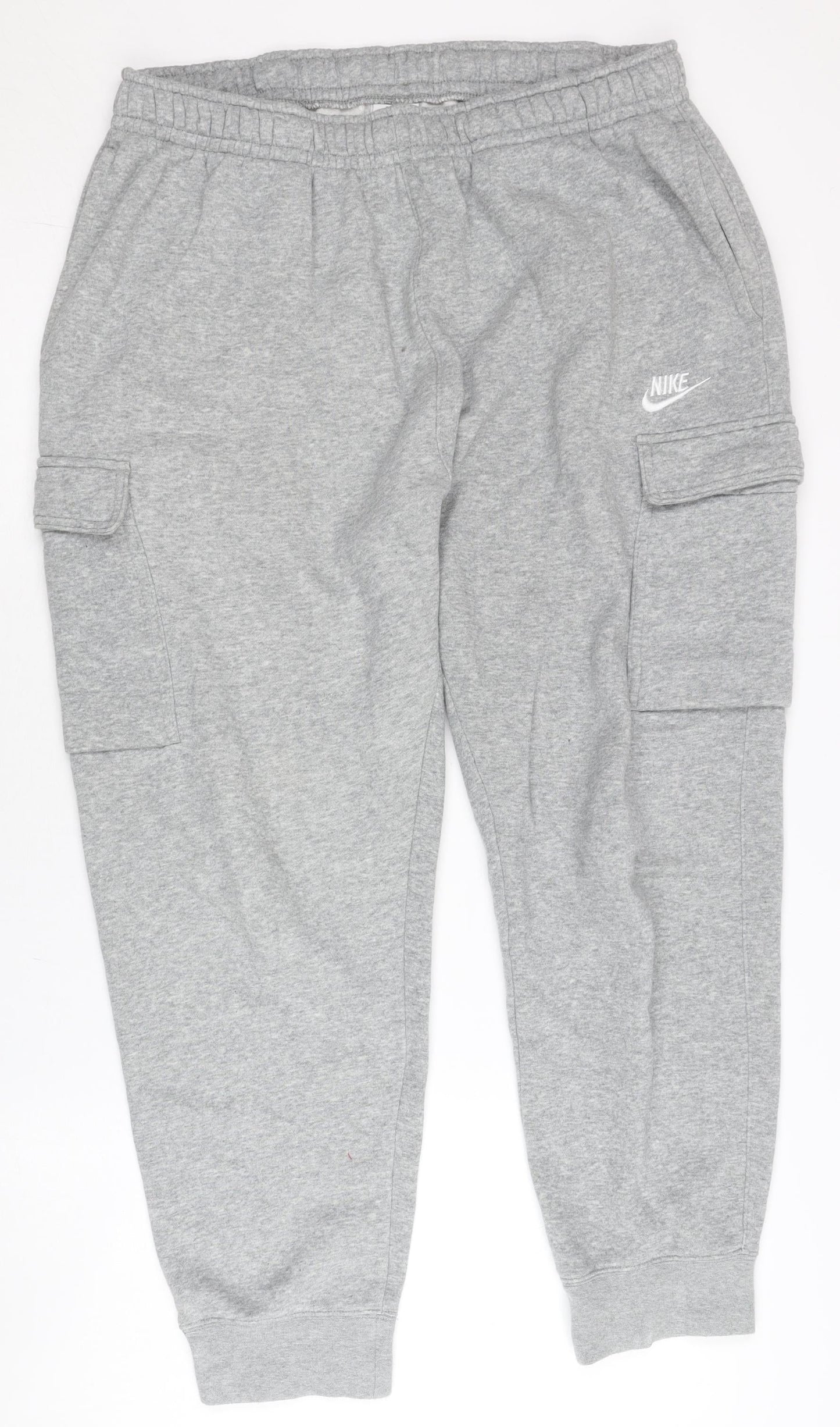 Nike Men’s Grey Jogger Sweatpants L Tapered Fit Activewear