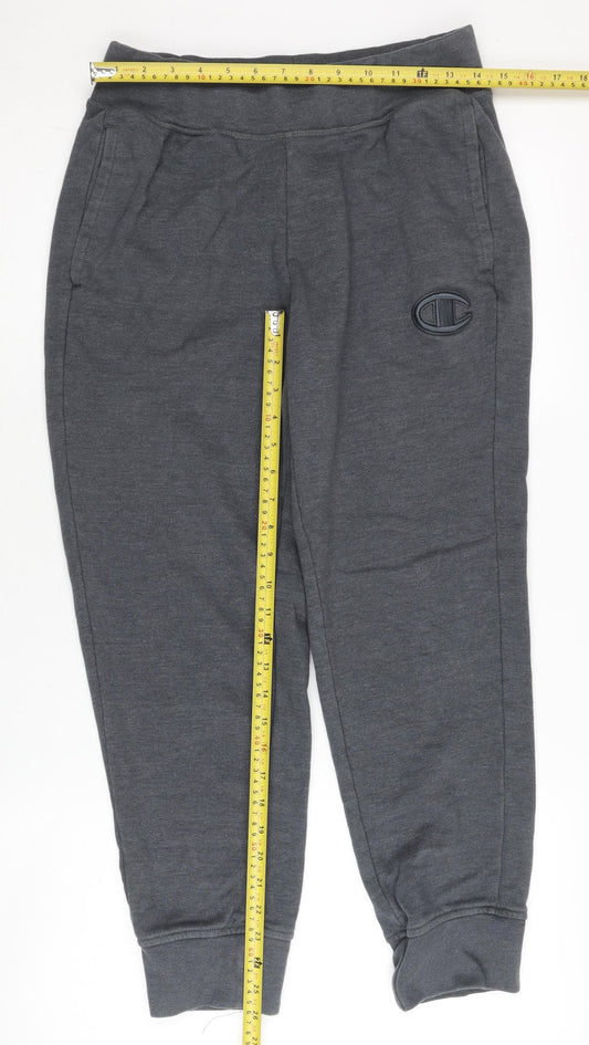 Champion Mens Grey Jogger Sweatpants S Regular Fit Elastic Waist