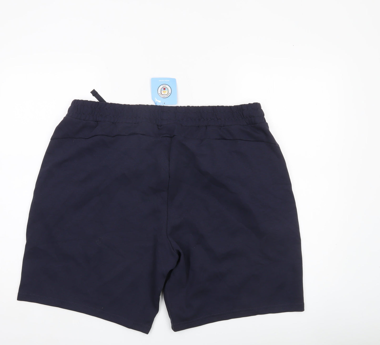 Puma Men’s XL Blue Manchester City Sweat Shorts Elastic Waist