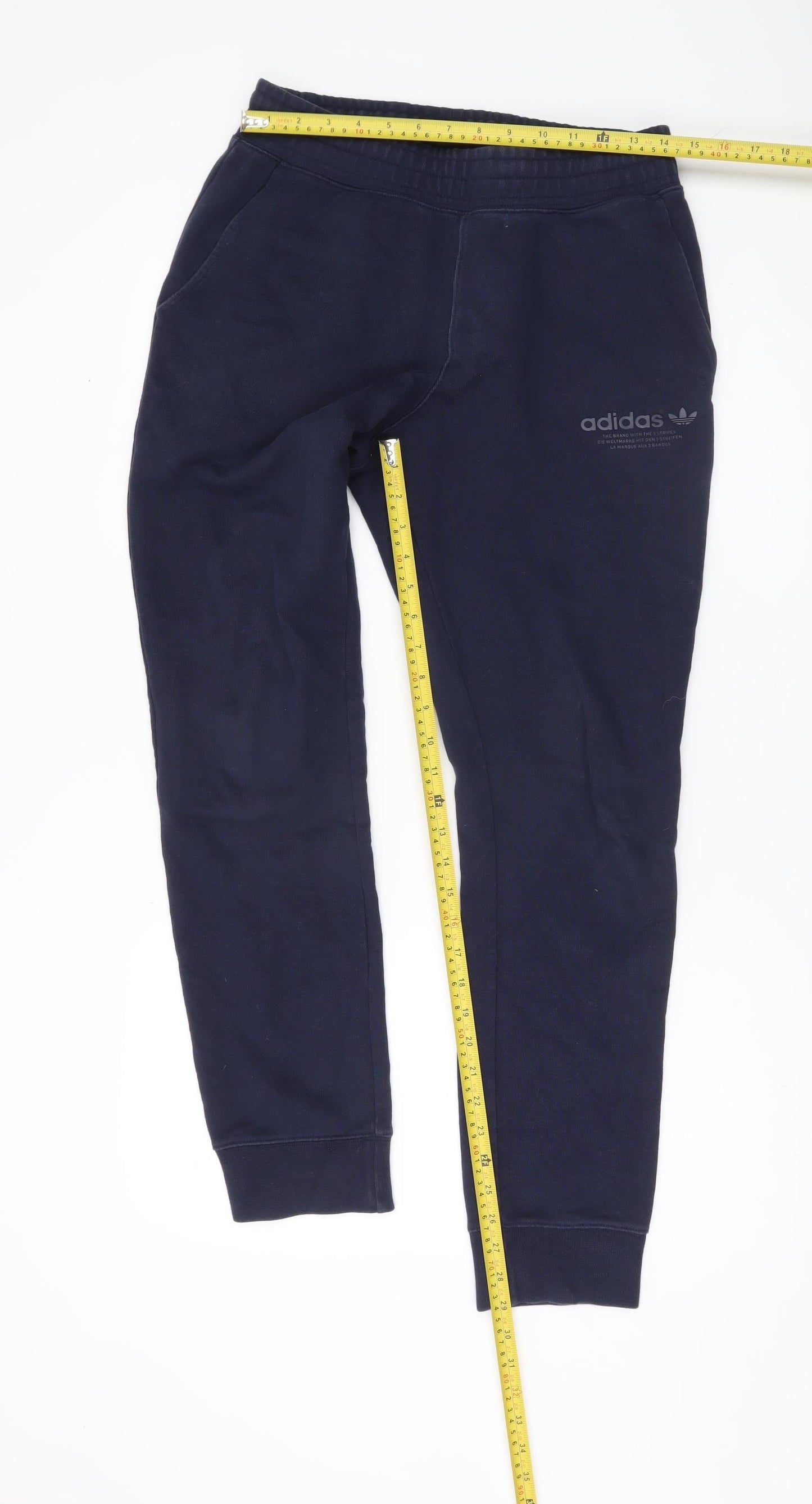 Adidas Womens Blue Jogger Trousers Size M Cotton Casual Pants