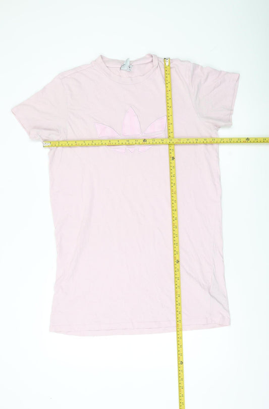 Adidas Womens Pink Cotton T-Shirt Dress Size 14 Casual Sportswear