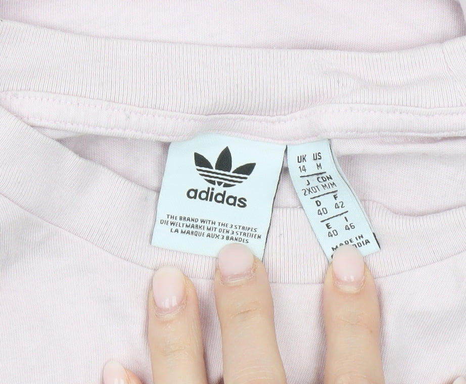 Adidas Womens Pink Cotton T-Shirt Dress Size 14 Casual Sportswear