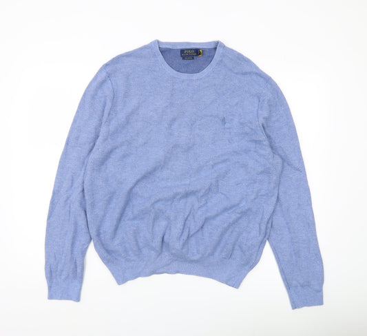 Polo Ralph Lauren Men's Blue XL Cotton Crew Neck Jumper