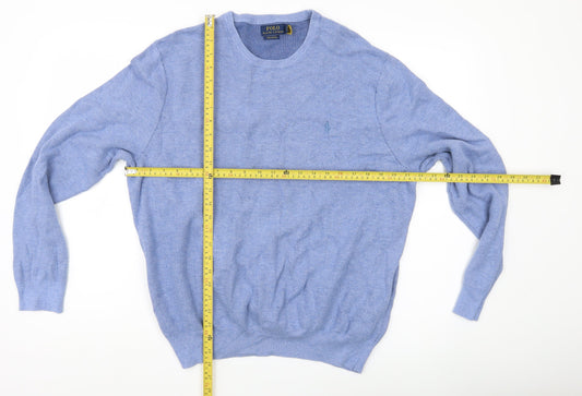 Polo Ralph Lauren Men's Blue XL Cotton Crew Neck Jumper