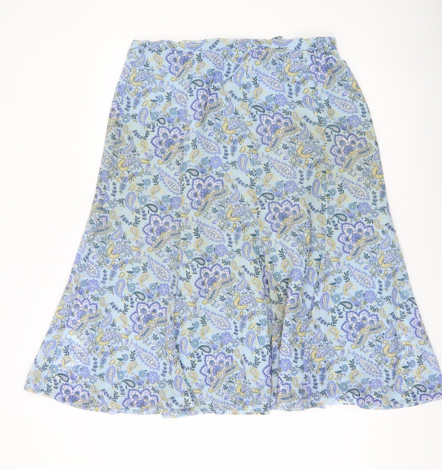 Cotswold Collections Womens Blue Paisley Floral A-Line Midi Skirt Size 18
