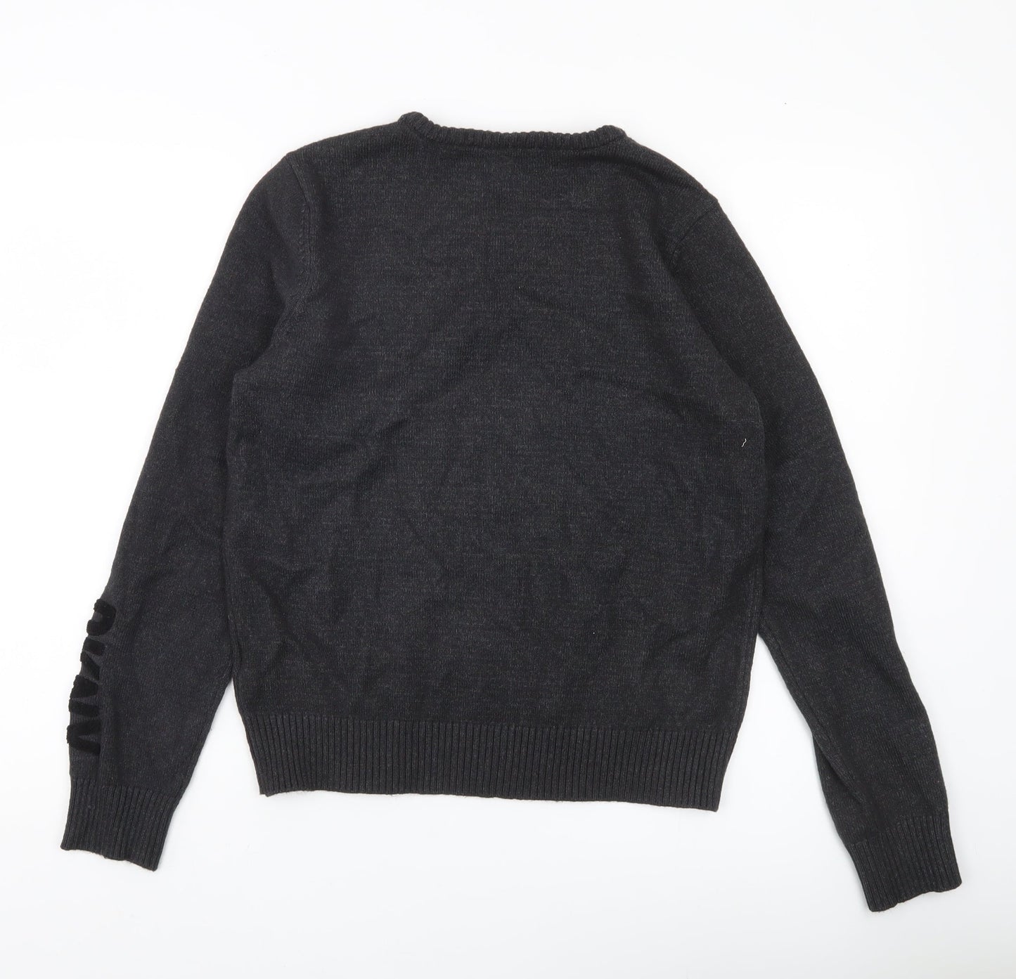 DKNY Women’s Black Crew Neck Knit Jumper Size 12 Long Sleeve Pullover