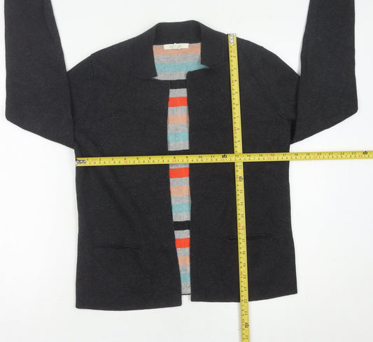 White Stuff Womens Black Knit Cardigan UK 6 Cotton Cashmere Blend