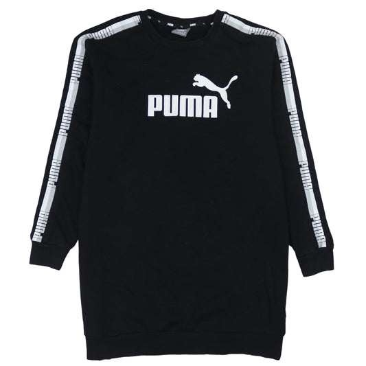 Puma Womens Black Size 10 Pullover Sweatshirt Logo Long Sleeve