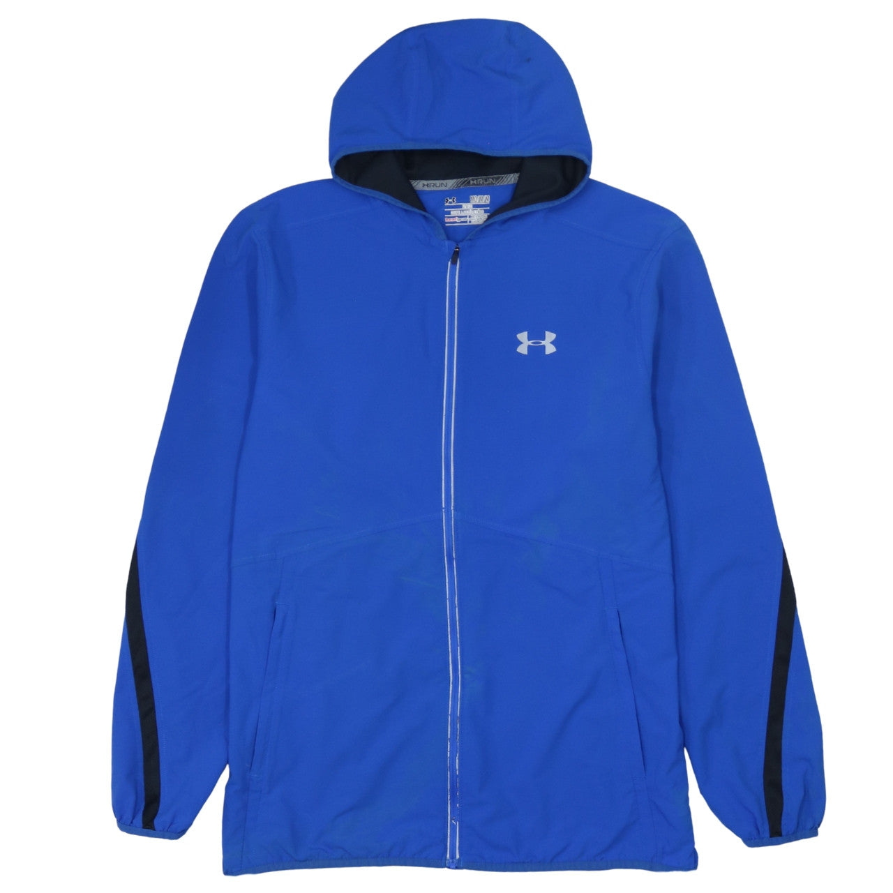 Under Armour Men's Blue M Windbreaker Full Zip Hooded Running Jacket