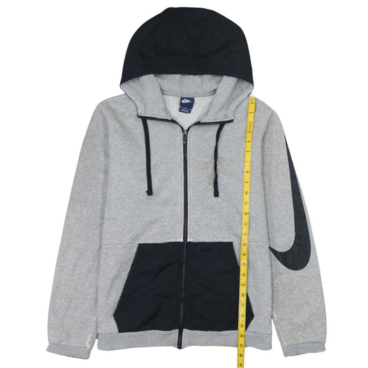 Nike Mens Grey Black Full Zip Hoodie Size M Sports Fleece Jacket