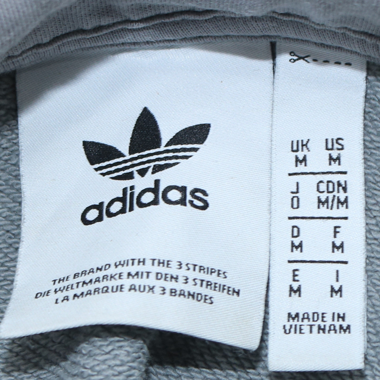 Adidas Mens Grey Pullover Hoodie Medium Logo Sportswear