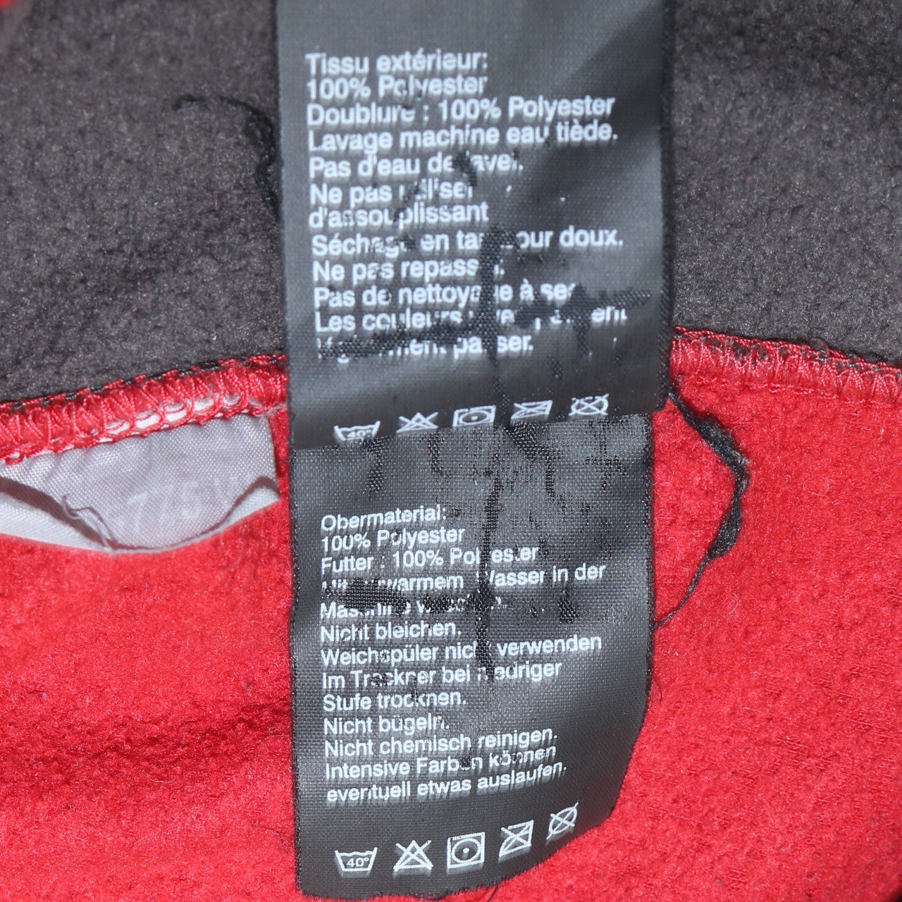 Helly Hansen Men's Red Fleece Jacket M Full Zip Outdoor Hiking