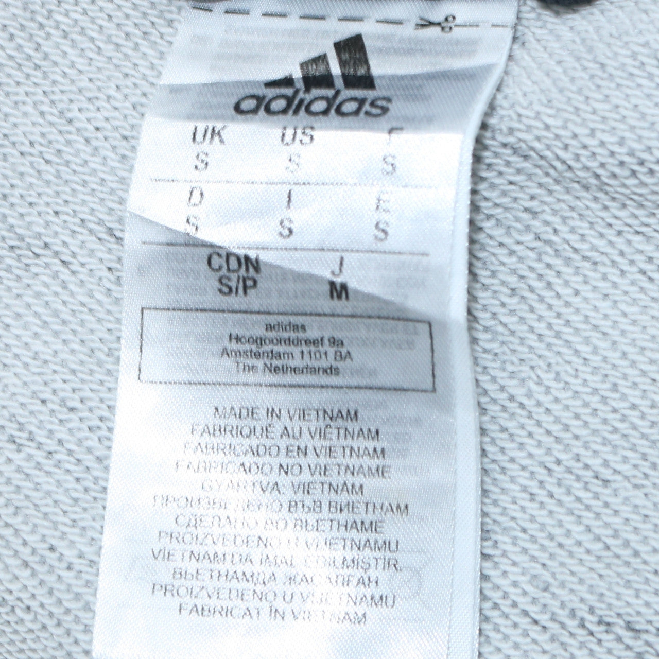 Adidas Mens Grey Black Full Zip Hoodie Small Regular Fit