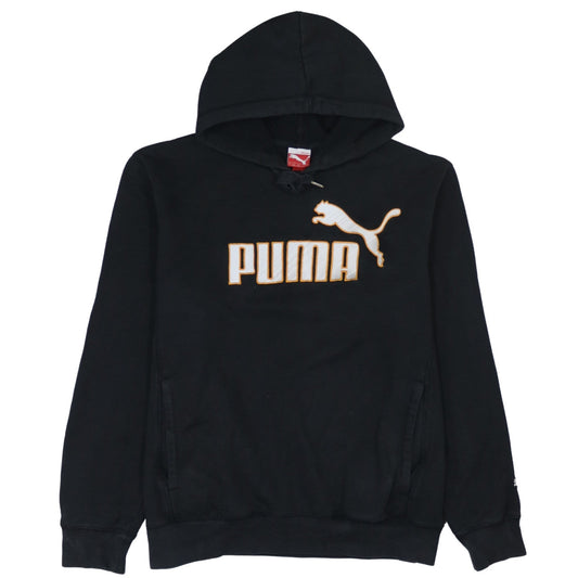 Puma Men’s Black Pullover Hoodie Size L Embroidered Logo Sportswear