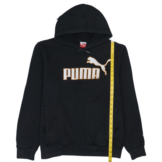 Puma Men’s Black Pullover Hoodie Size L Embroidered Logo Sportswear