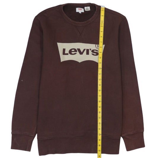 Levi's Men's Brown Logo Crew Neck Sweatshirt Size M Regular Fit