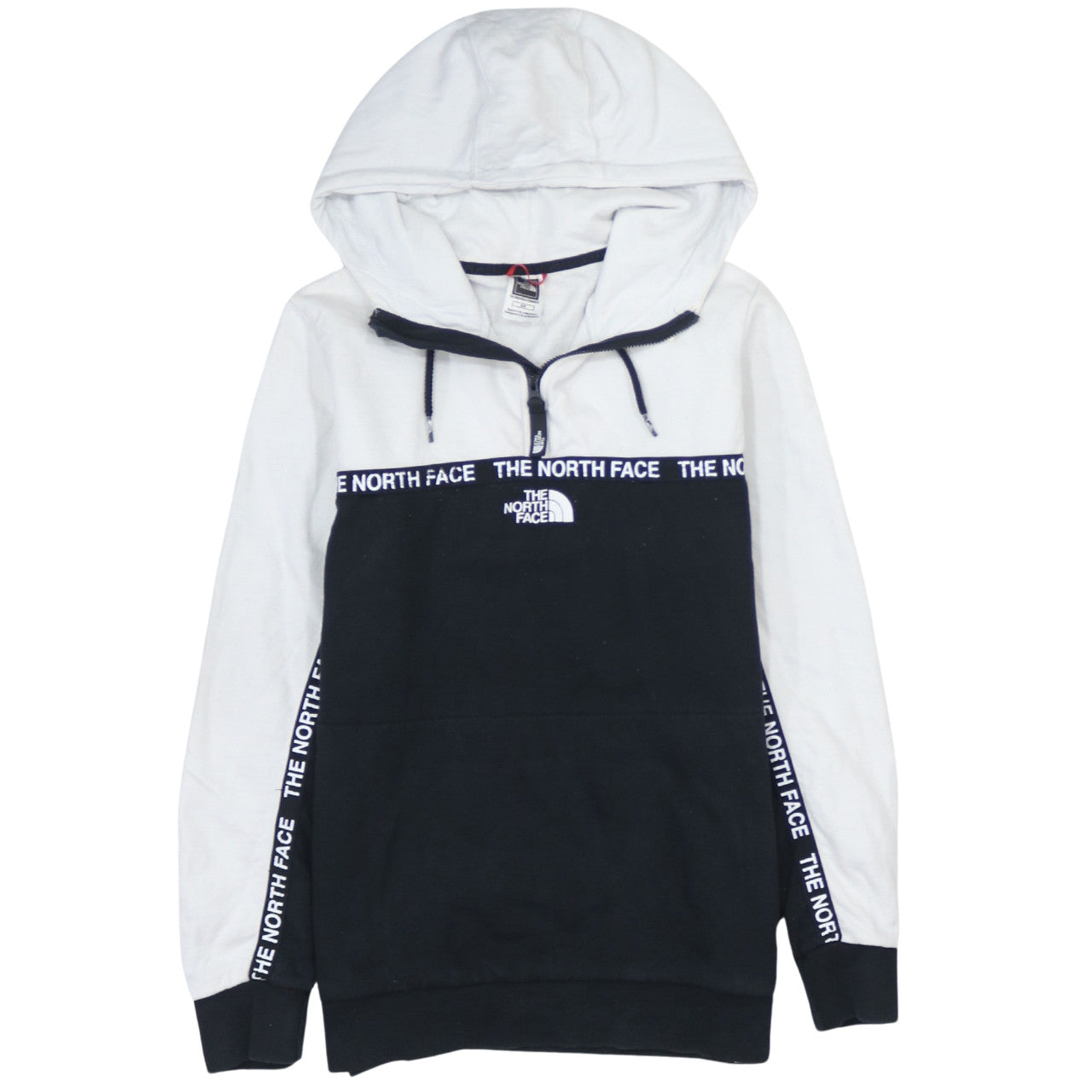 The North Face Womens Black White Small Hoodie Sweatshirt Cotton