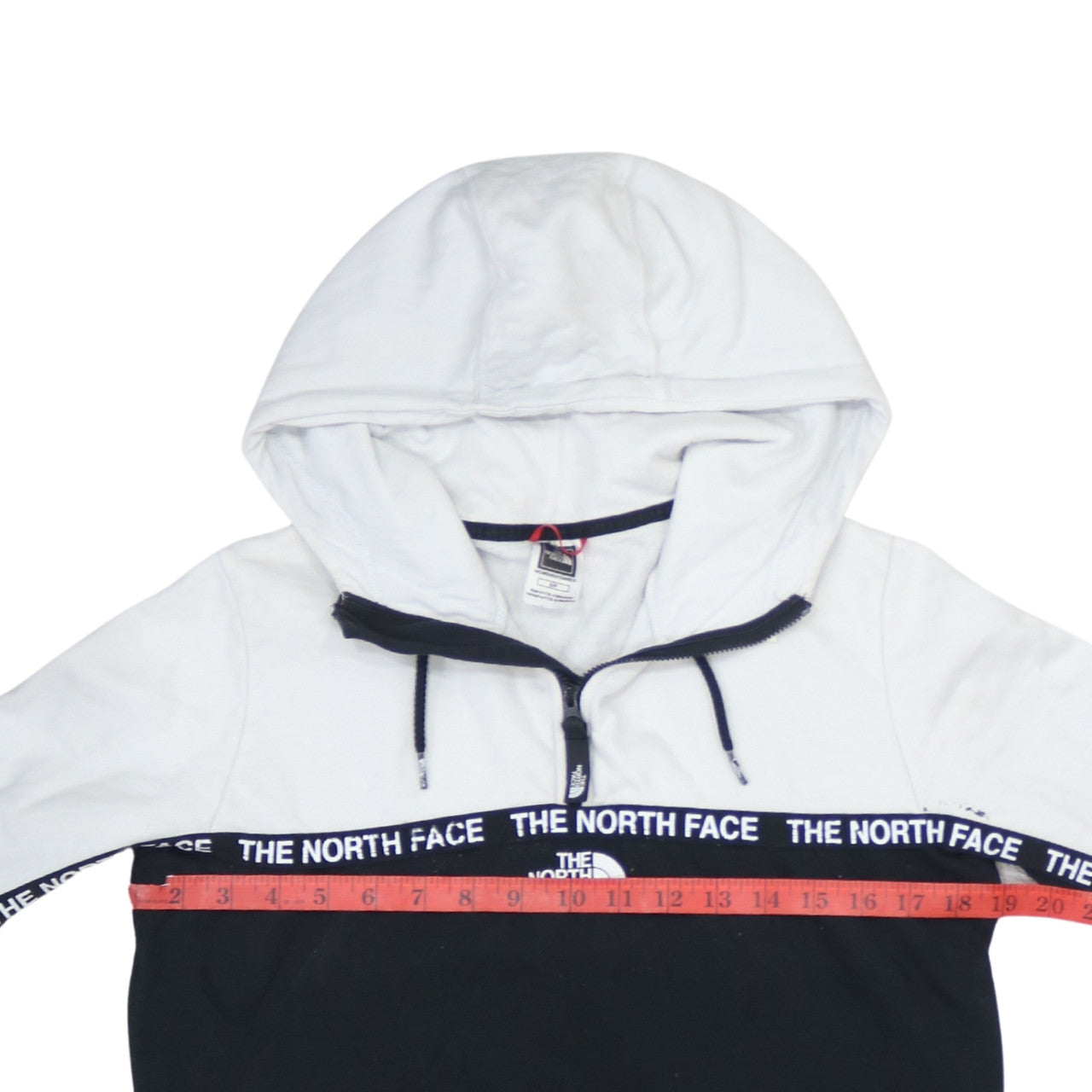 The North Face Womens Black White Small Hoodie Sweatshirt Cotton