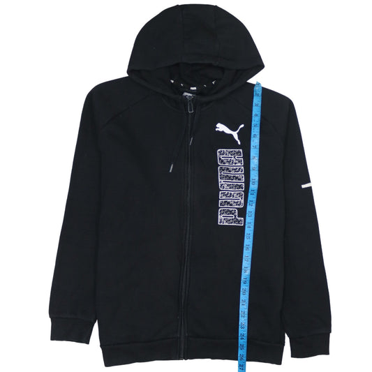 Puma Men’s Black Hoodie Full Zip Sports Logo Medium