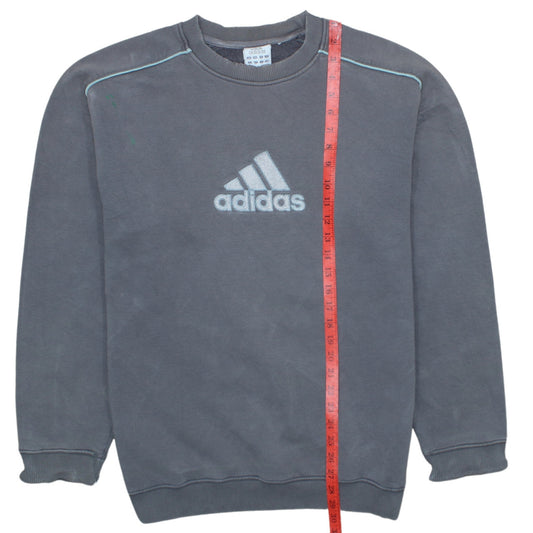 Adidas Mens Grey Sweatshirt L Crew Neck Pullover Logo Sportswear