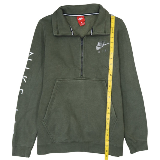 Nike Men’s Green Air Half Zip Sweatshirt L Pullover Sports Fleece