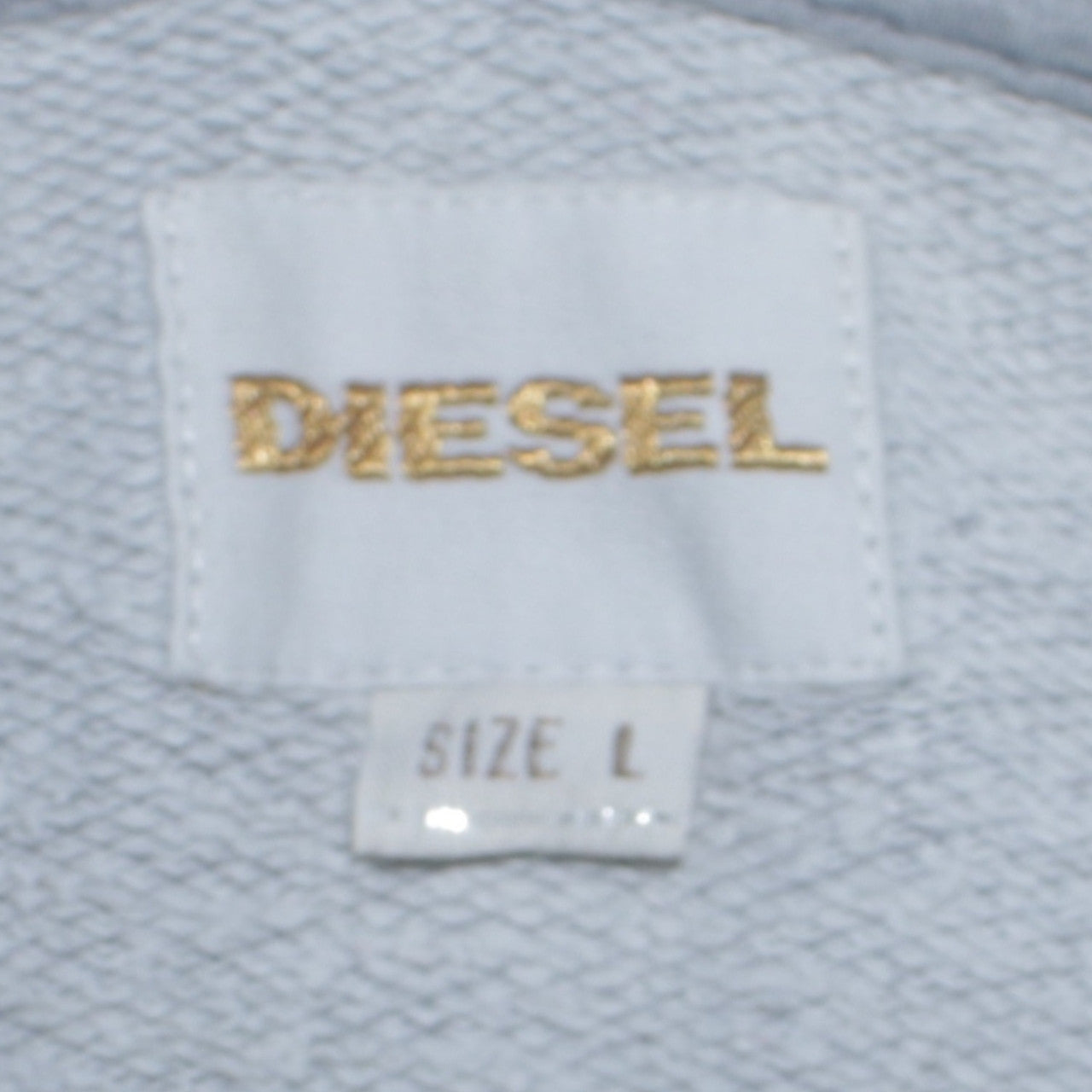 Diesel Men Grey Pullover Hoodie Size L Graphic Print Logo