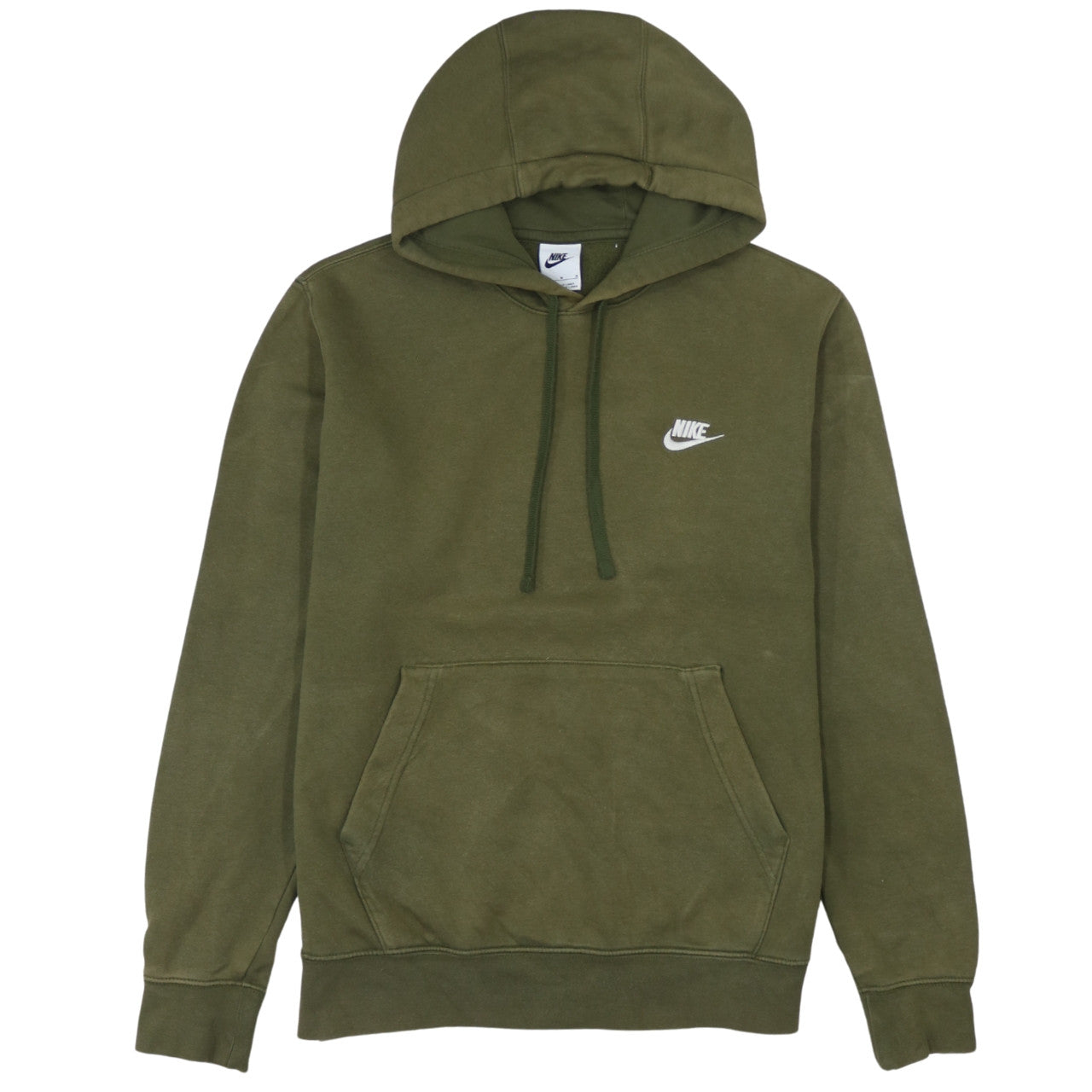 Nike Men’s Green Pullover Hoodie M Logo Fleece Sweatshirt