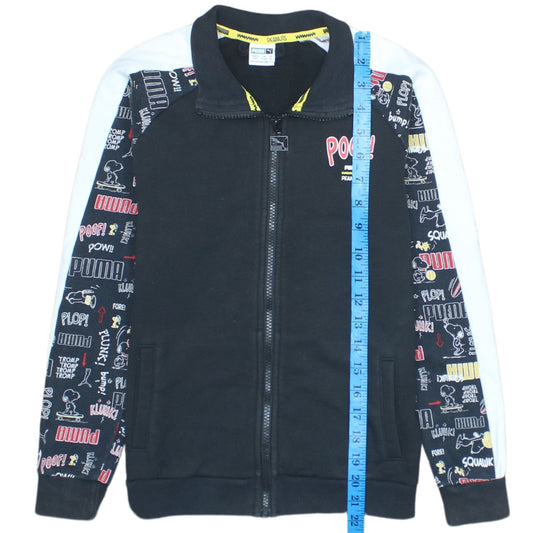 Puma Boys Black Full Zip Hoodie Sweatshirt 11-12Y Peanuts Graphic Print