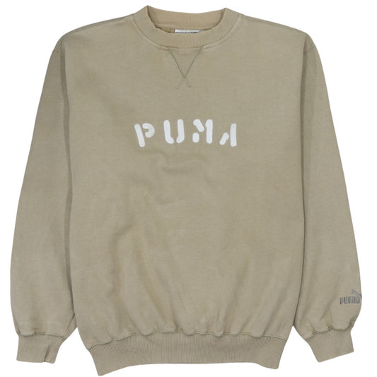 Puma Mens Beige 2XL Pullover Sweatshirt Crew Neck Logo Graphic