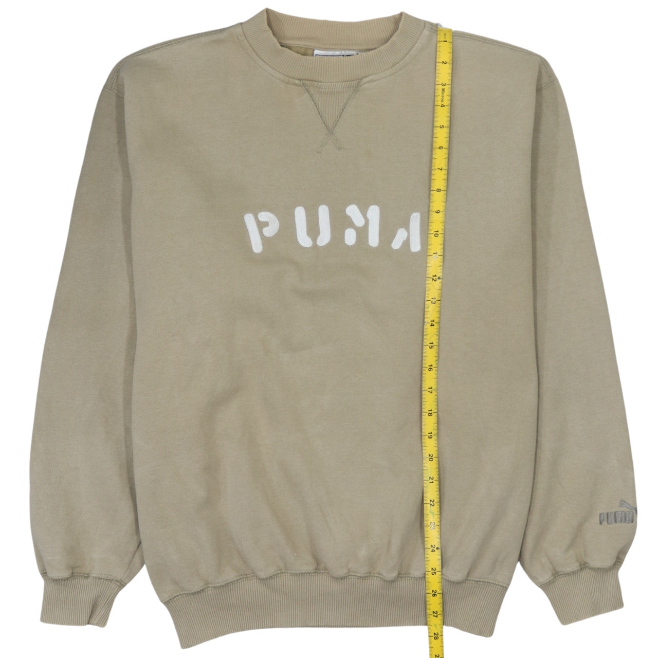 Puma Mens Beige 2XL Pullover Sweatshirt Crew Neck Logo Graphic