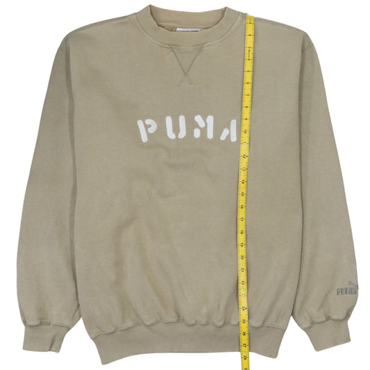 Puma Mens Beige 2XL Pullover Sweatshirt Crew Neck Logo Graphic