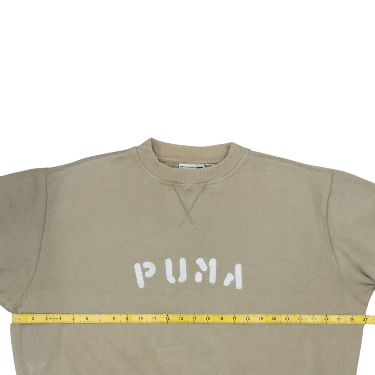Puma Mens Beige 2XL Pullover Sweatshirt Crew Neck Logo Graphic