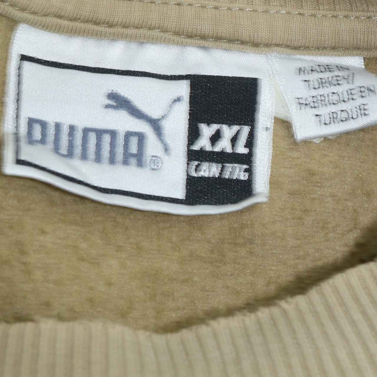 Puma Mens Beige 2XL Pullover Sweatshirt Crew Neck Logo Graphic