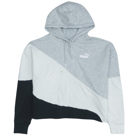 Puma Womens Grey White Black Colourblock Hoodie Size M Pullover