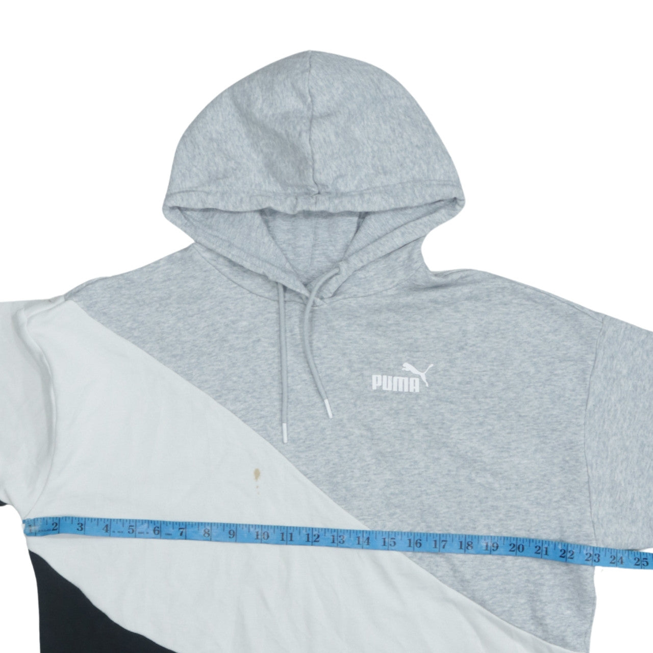 Puma Womens Grey White Black Colourblock Hoodie Size M Pullover