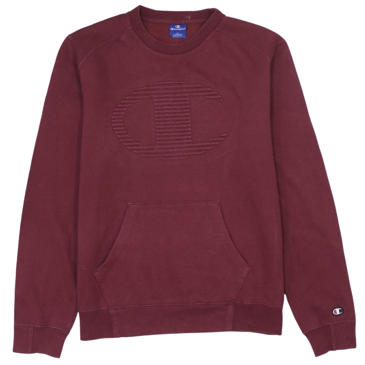 Champion Men’s Red Pullover Sweatshirt Large Logo Crew Neck