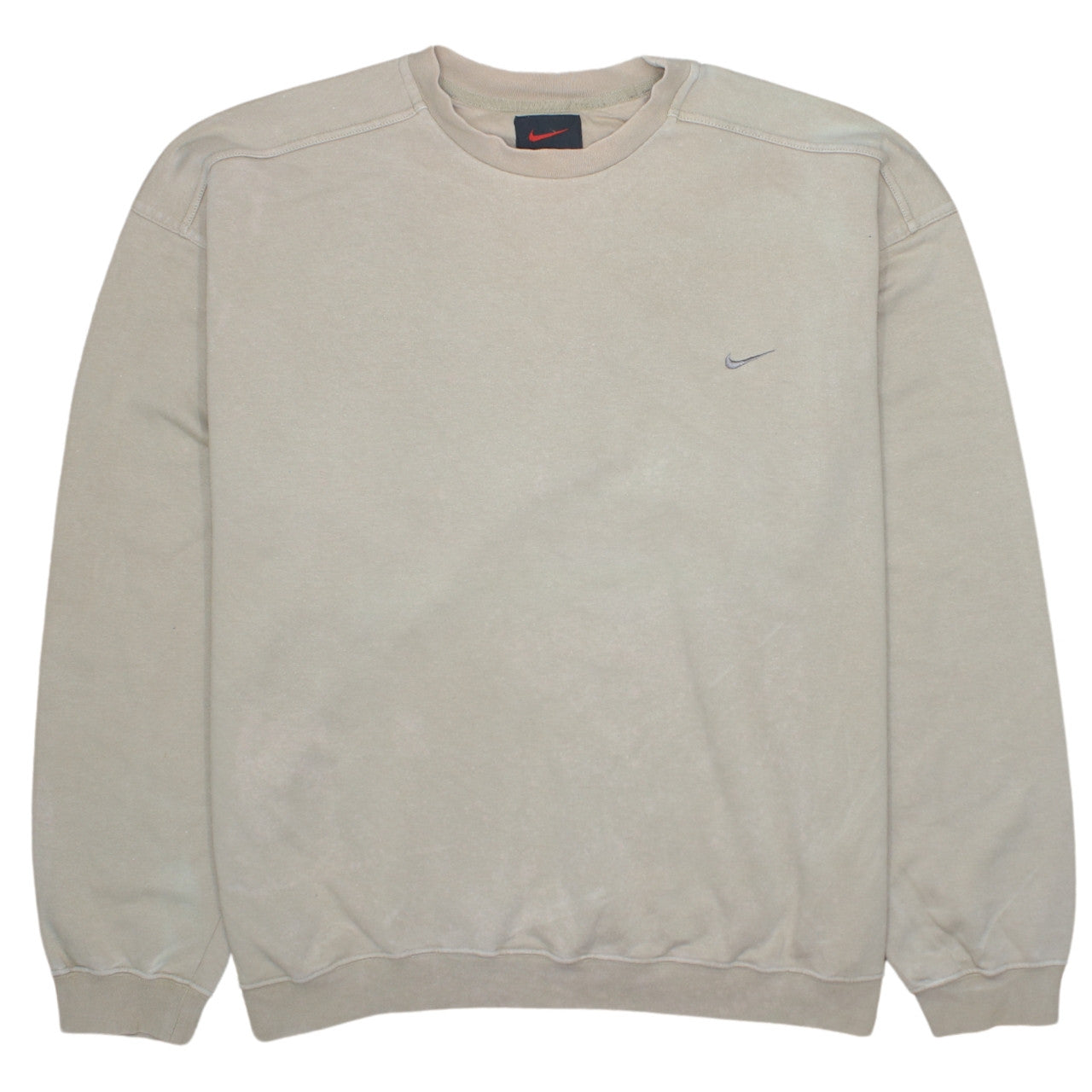 Nike Men’s Beige 2XL Pullover Sweatshirt Crew Neck Logo