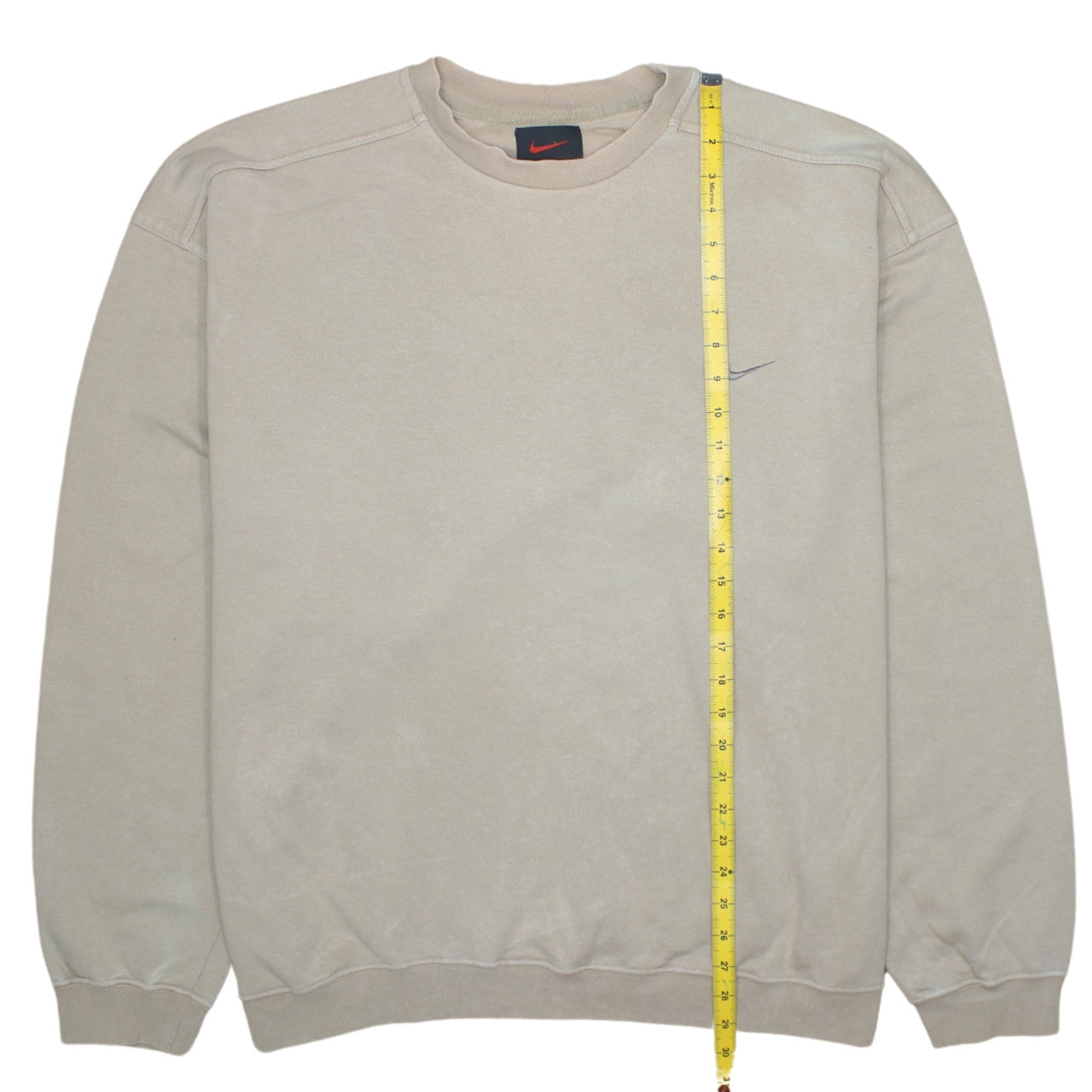 Nike Men’s Beige 2XL Pullover Sweatshirt Crew Neck Logo
