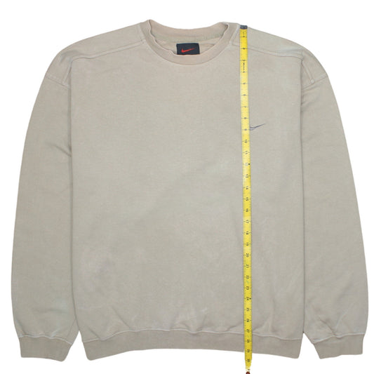 Nike Men’s Beige 2XL Pullover Sweatshirt Crew Neck Logo