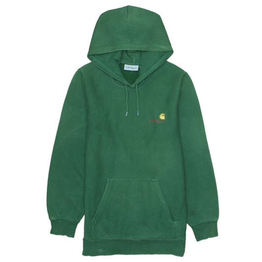 Carhartt WIP Men’s Green Pullover Hoodie XS Regular Fit Logo Fleece