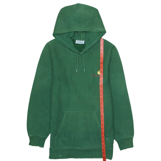 Carhartt WIP Men’s Green Pullover Hoodie XS Regular Fit Logo Fleece