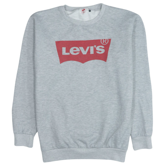 Levi's Mens Grey XL Pullover Sweatshirt Crew Neck Logo Graphic