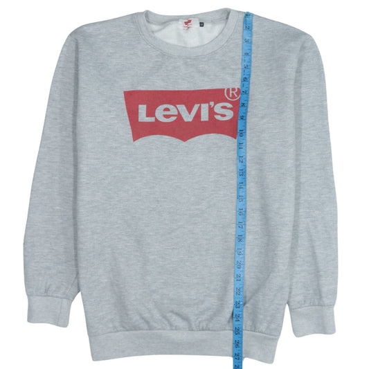 Levi's Mens Grey XL Pullover Sweatshirt Crew Neck Logo Graphic